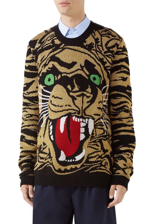 gucci tiger sweater replica|gucci bee embroidered sweater.